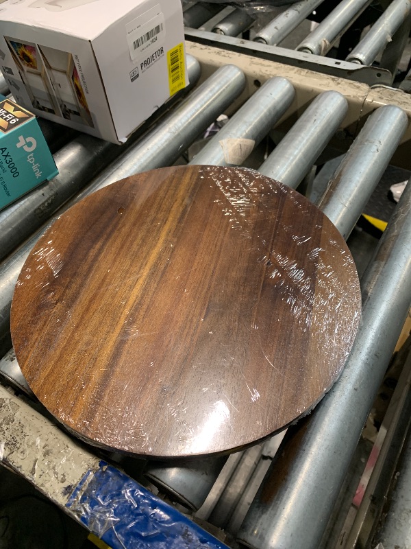 Photo 1 of 11.5 Inch Wood Round Decorative Tray for Home Decor, Coffee Table, Dining Table, Kitchen Island, Bathroom Counter