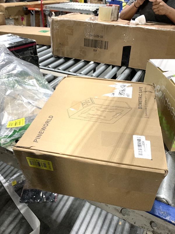 Photo 1 of **LOCKED**MISSING KEYS***Pineworld Safe For Handgun, Biometric Slider Bedside Handgun Safe, Pistol Lock Case for Nightstand,Sliding Door Hand Gun Safe for Pistol -with 3 Quick Access Fingerprint, PIN Code, KEY