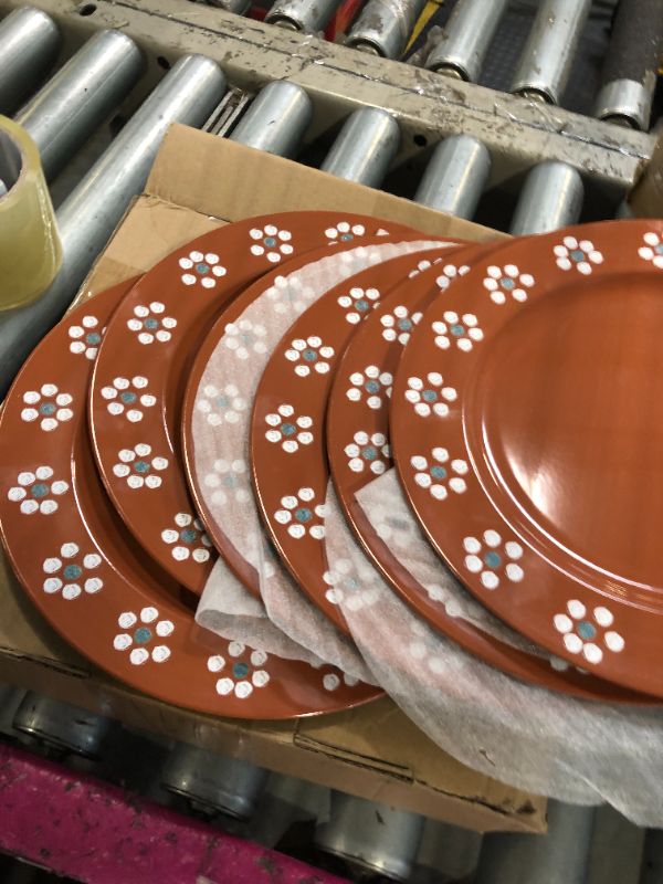 Photo 1 of ****ONLY 6 PCS *****Havawish 24 Pcs Mexican Plates 13 Inch De Barro Mexican Floral Charger Plate Traditional Design Plates Mexico Plate for Mexican Wedding Baby Shower Party Supplies