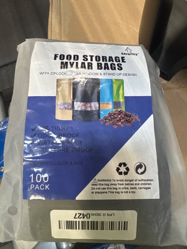 Photo 1 of 100 Pcs Resealable Bags, Smell Proof Bags with Ziplock and clear Window, Stand-up Foil Pouch Bags Assorted Sizes (Black, 4" x 6")