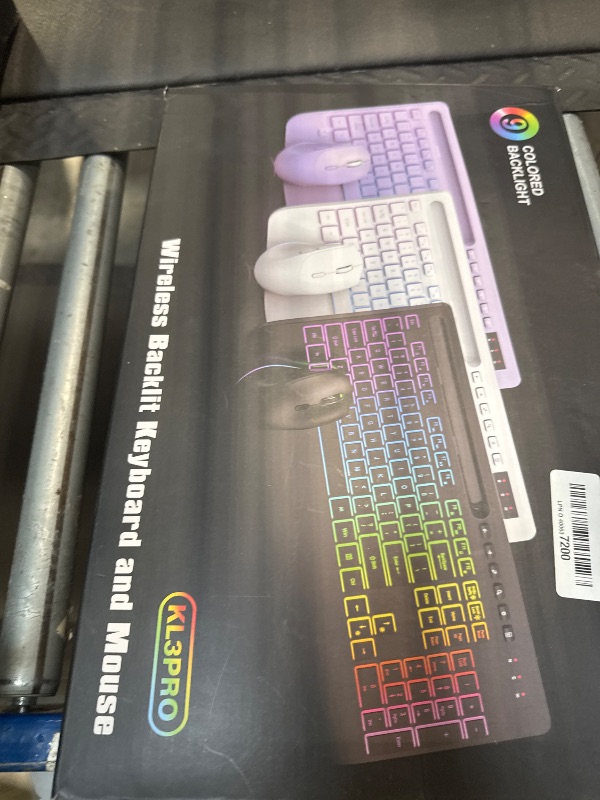 Photo 1 of Wireless Keyboard and Mouse Combo - 9 Backlit Effects, RGB, Ergonomic Wrist Rest, Phone Holder, 2.4G Full Size, Rechargeable, Sleep Mode, Quiet Keyboard Set for Computer, PC, Laptop, Mac, Windows