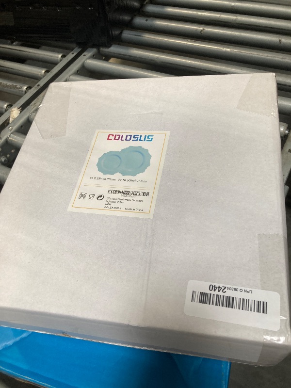Photo 1 of COLOSUS Disposable Plastic Plates 60Pcs, Light Baby blue Party Plates, Heavy Duty 30 Dinner plate 10.5” and 30 Salad/Dessert Plate 8.25” for Easter day Party Dinner