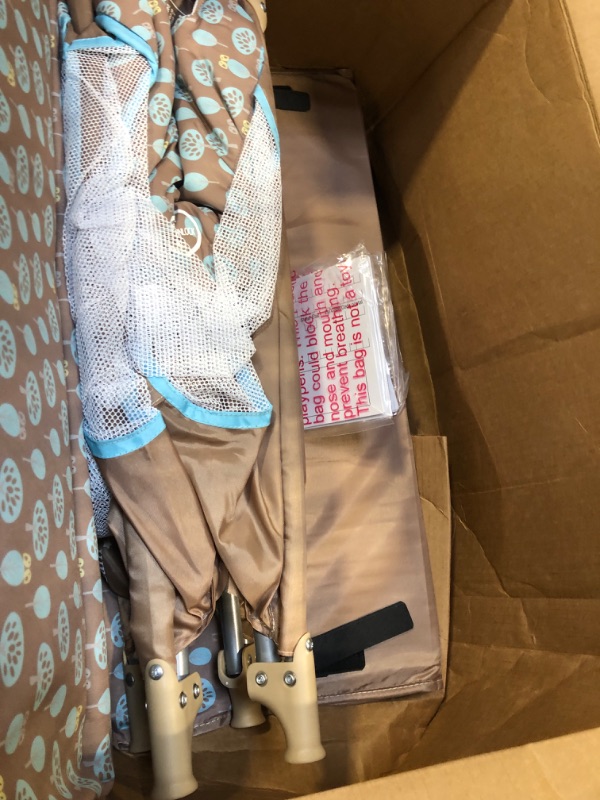 Photo 1 of ****FOR PARTS ONLY, SALE FINAL**** Dream On Me Zodiak Portable Playard in Coffee and Blue, Lightweight, Packable and Easy Setup Baby Playard, Breathable Mesh Sides and Soft Fabric - Comes with a Removable Padded Mat