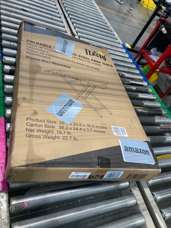 Photo 1 of **missing parts***
Feasto Outdoor Grill Table, Foldable Pizza Oven Stand & Blackstone Griddle Stand with Garage Rack & Tissue Holder, Folding Outdoor Prep Table for Gathering and Party, 30" x 24", Stainless Steel