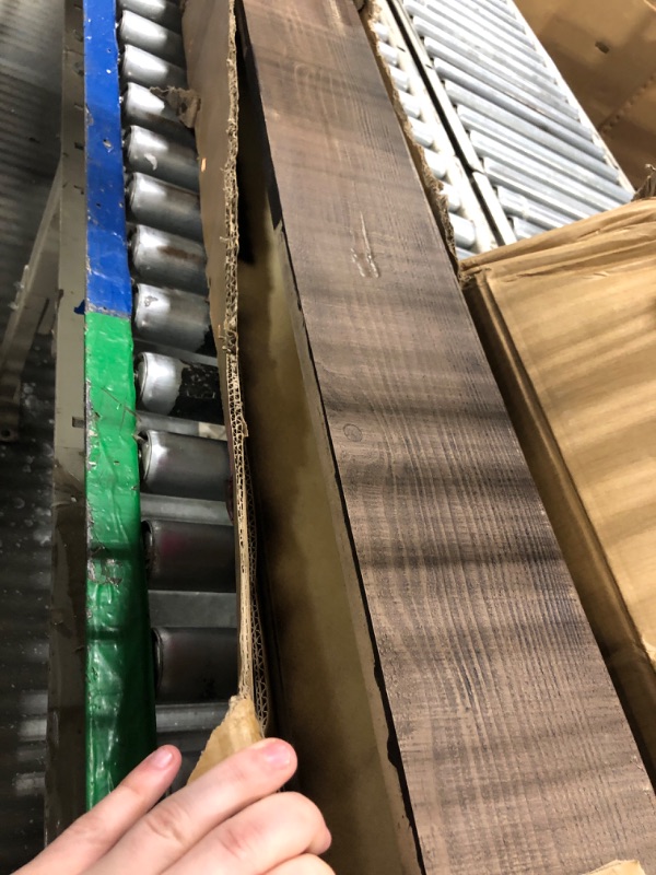 Photo 1 of ***Very Long Item*** Ekena Millwork 5 1/2"W x 5 1/2"H x 240"L 3-Sided (U-Beam) Rustic Sawn HeritageTimber Faux Wood Ceiling Beam, Kona Brown