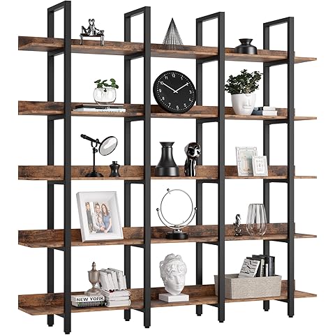 Photo 1 of 
Click to see full view





3+

6 VIDEOS
Tribesigns 5-Tier Bookshelf, Vintage Industrial Style Bookcase 72 H x 12 W x 47L Inches
Visit the Tribesigns Store
4.5 4.5 out of 5 stars    2,618 ratings
Amazon's Choice
200+ bought in past month
$162.99 with 14 