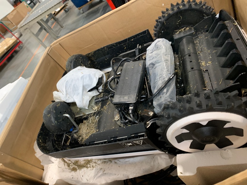 Photo 1 of *****NO RETURNS*******ECOVACS Goat A2500 RTK Robot Lawn Mower, Lidar-Enhanced RTK+Vision Navigation, Auto-Mapping, Dual Blades, Edge Precision Mowing, Perimeter Wire-Free, Suitable for 5/8 Acres Lawn, 50% Slope Capability