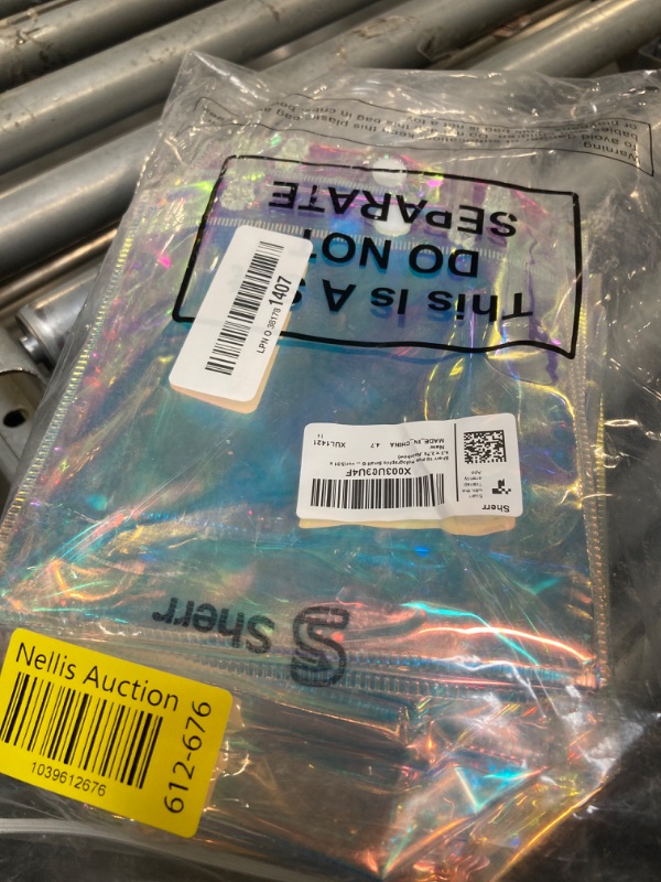 Photo 1 of **ONLY 6** Sherr 16 Pcs Holographic Small Gift Bag Reusable Iridescent Clear Bags for Women PVC Plastic Goodie Holder with Handles for Shopping Christmas Holiday Gift Party Favor(5.91" x 6.3" x 2.76",Rainbow)