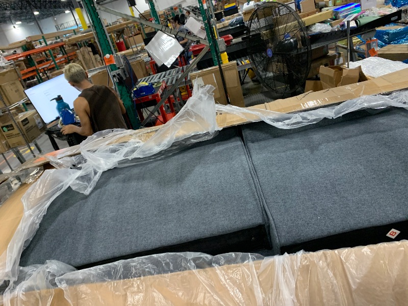 Photo 1 of **BOX 2 OF 2** KEIKI 82" Oversized Convertible Sleeper Sofa Bed with Pull Out Queen Size Daybed and Memory Foam Mattress, 3-Seater Corner Riveted 2 in 1 Couch with Rolled Arms, Easy Assembly, for Bedroom, Gray