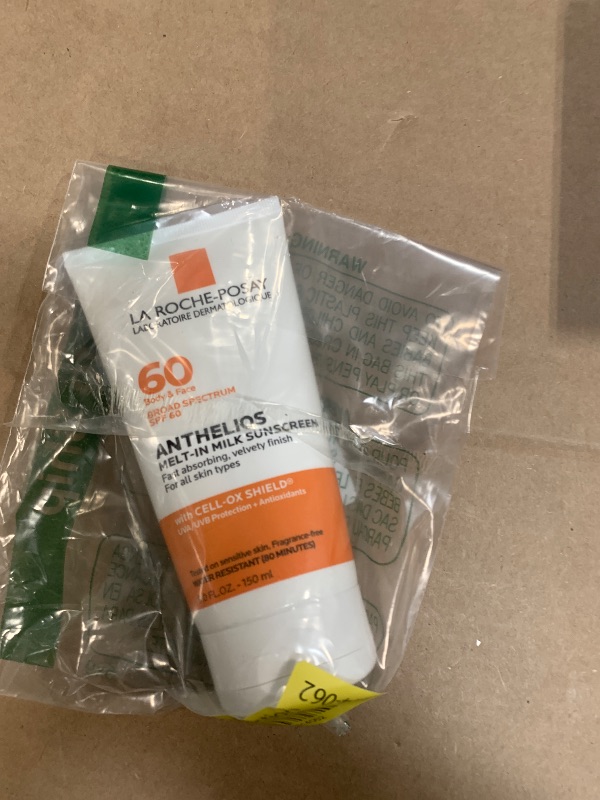 Photo 1 of La Roche-Posay Anthelios Melt-In Milk Sunscreen SPF 60, Sunscreen For Body & Face, Broad Spectrum SPF + Antioxidants, Oil Free, Lightweight & Fast Absorbing, Oxybenzone Free