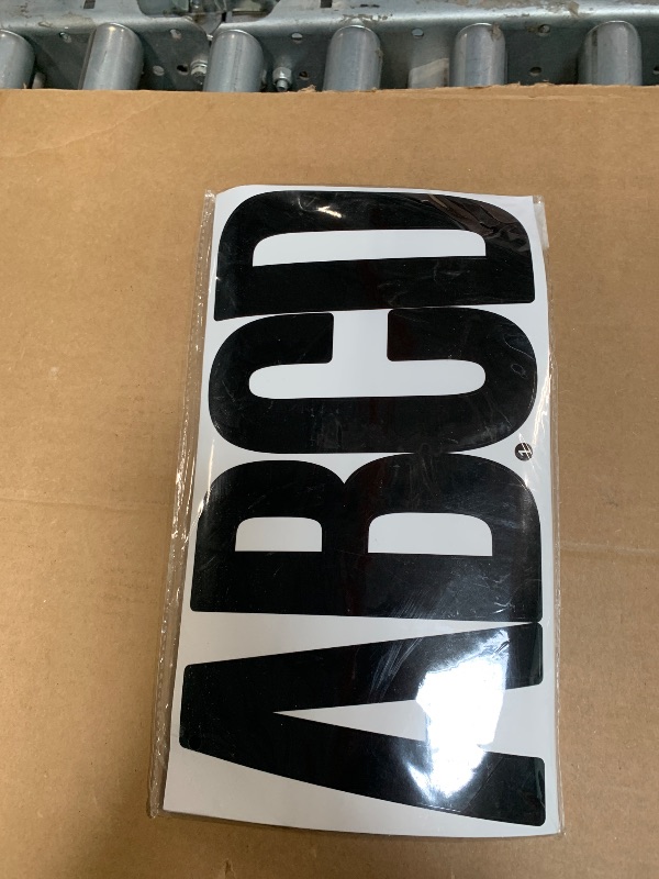 Photo 1 of 20 Sheets Large Letter Stickers - 6 Inch Black Vinyl Self Adhesive Alphabet Number Stickers Stick On Letters for Mailbox Businesses Notice Boards Signs Door Truck Cars (Black, 6 Inch)