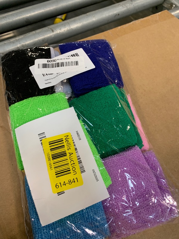 Photo 1 of 10 Pairs Sports Wristbands, Wrist Sweatbands for Men & Women, Stretchy & Sweat Absorbing Cotton Terry,Perfect for Basketball, Football, Tennis, Soccer, Running & Working Out