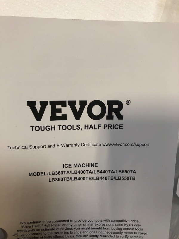 Photo 1 of **THE BOTTOM PARTS IS MISSING** VEVOR Commercial Ice Maker Machine, 360LBS/24H Ice Making Machine with 250LBS Large Storage Bin, Auto Self-Cleaning Ice Maker Machine with Touchscreen for Bar Cafe Restaurant Business Commercial