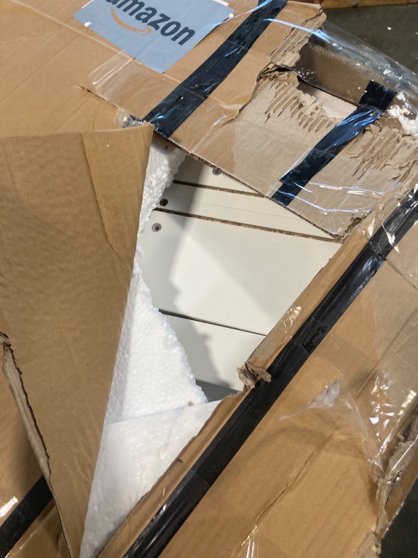 Photo 1 of ***MIRROR CRACK***IDEALHOUSE White Vanity Desk with LED Lighted Mirror & Power Outlet, Makeup Vanity with Drawers & Cabinet & Chair, Vanity Table Set for Bedroom