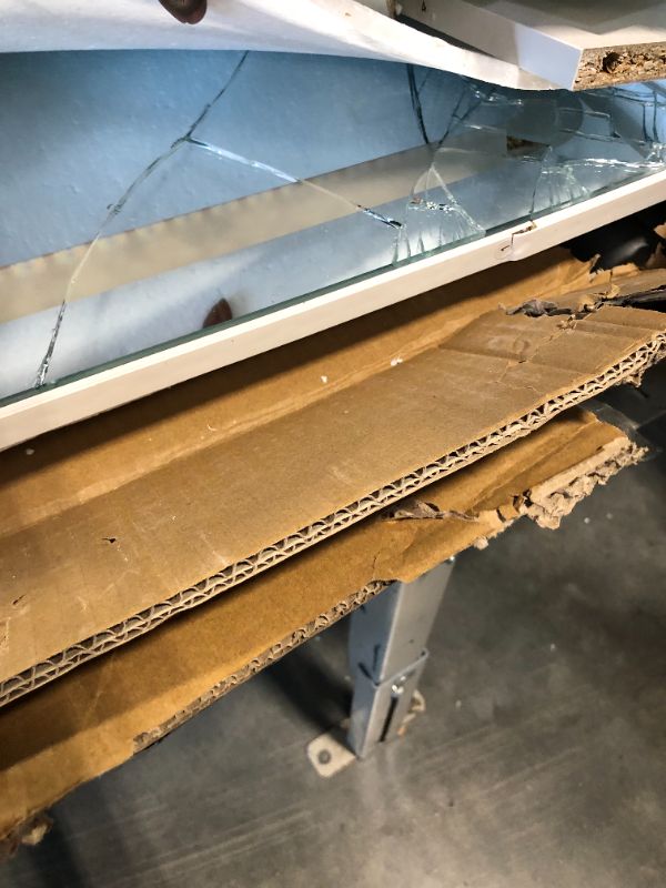 Photo 1 of ***MIRROR CRACK***IDEALHOUSE White Vanity Desk with LED Lighted Mirror & Power Outlet, Makeup Vanity with Drawers & Cabinet & Chair, Vanity Table Set for Bedroom