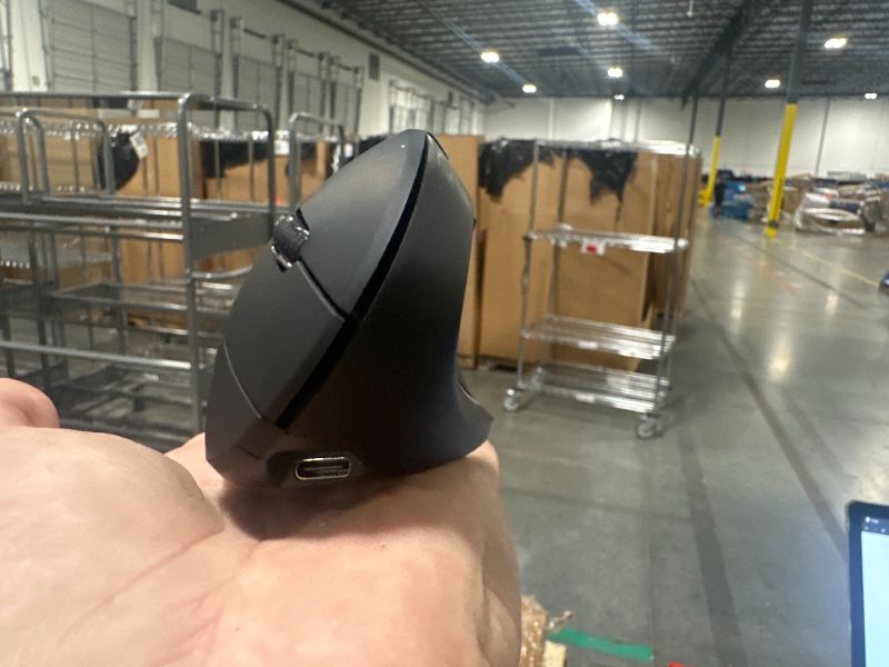 Photo 1 of [MISSING USB-C CHARGER] JYKEYMOUT Bluetooth and 2.4G (2-in-1) Rechargeable Wireless Mouse, Ergonomic Vertical Design, 1000/1200/1600 DPI, 6 Silent Buttons, for Laptop, Computer, PC, MacBook, Chromebook-Black
