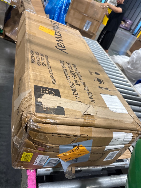 Photo 1 of **looks to be only 1 chair so there are missing boxes** Stylish Upholstered Parsons Dining Chair with Silver Nailhead Trim and Sturdy Solid Wood Legs