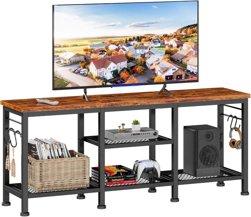 Photo 1 of  **similar item**
Furologee TV Stand for TVs up to 55 Inch, Entertainment Center with Open Storage Shelves, Media Console Table with Soundbar Shelf for Living Room, Bedroom, Rustic Brown
