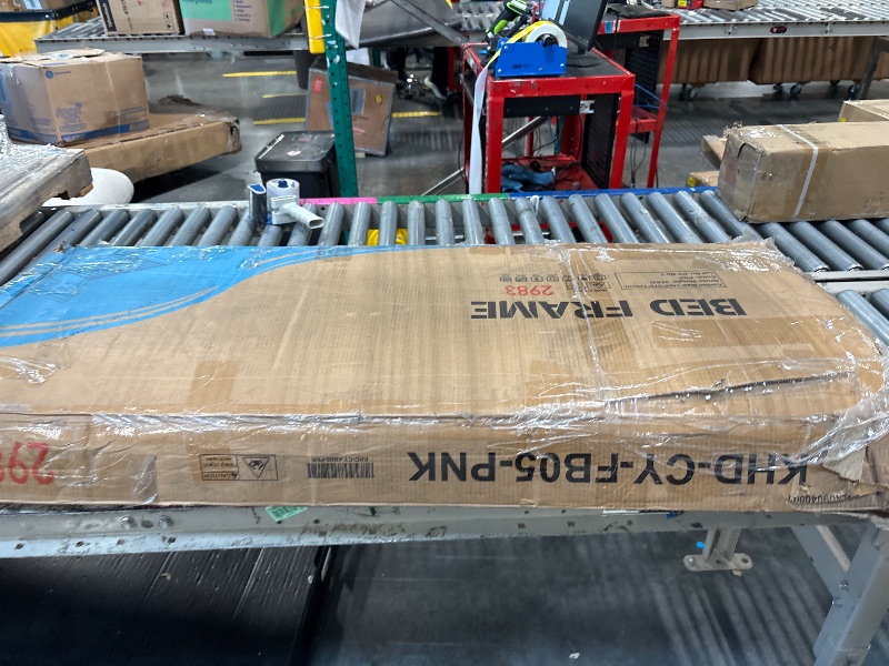 Photo 1 of ***ITEM MAY NOT BE EXACT MATCH-JUST FOR REFRENCE PURPOSES**
Twin Size LED Bed Frame with Drawer, Velvet Crystal Button Upholstered Platform Bed Frame with Outlets and USB Ports & Display Platform, No Box Spring Needed, Pink