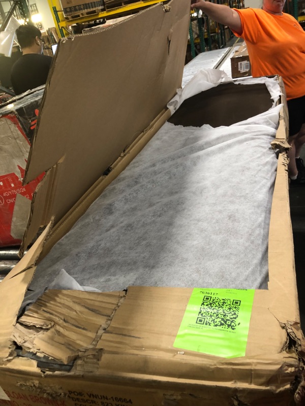 Photo 1 of *3 Box set  only box 2 and 3 missing box 1-minor damage on head board small hole* 

Meridian Furniture SloanBrown-K Sloan Collection Modern | Contemporary Velvet Upholstered King Bed with Rich Soft Brown Velvet, Curved Headboard and Footboard, 82" W x 96"