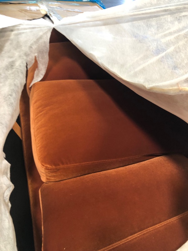 Photo 1 of * will need truck* Pickup
Jennifer Taylor Home Knox 84" Modern Farmhouse Performance Velvet Fabric Living Room Sofa Couch in Burnt Orange