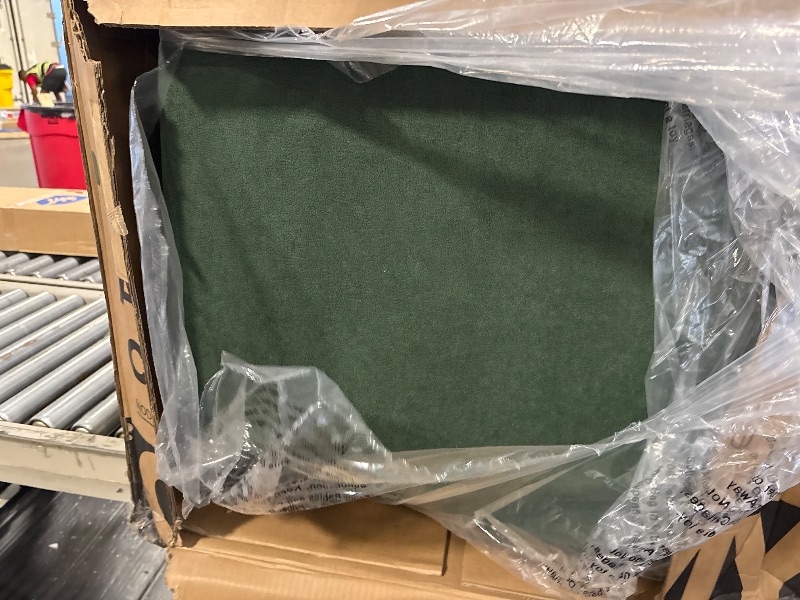 Photo 1 of **Missing 1 chair and ottoman**
COLAMY Sherpa Accent Chair with Storage Ottoman Set of 2, Upholstered Barrel Arm Chair with Footrest, Modern Living Room Chair with Back Pillow, Green