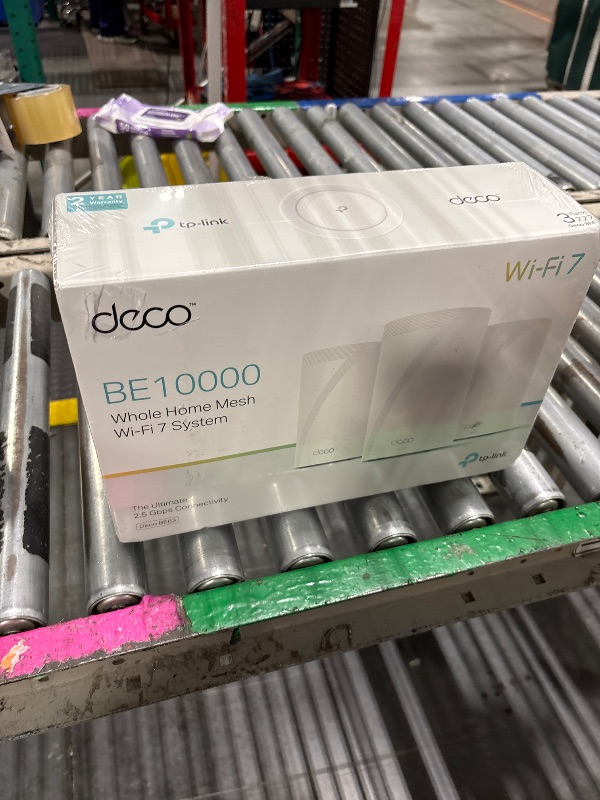 Photo 1 of ***completely factory sealed**
TP-Link Deco BE63 Tri-Band WiFi 7 BE10000 Whole Home Mesh System - 6-Stream 10 Gbps, 4x2.5G Ports Wired Backhaul, 4X Smart Internal Antennas, VPN, MU-MIMO, HomeShield, Free Expert Support (3-Pack)