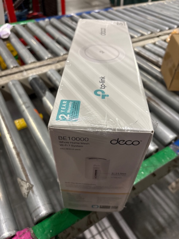 Photo 1 of ***completely factory sealed**
TP-Link Deco BE63 Tri-Band WiFi 7 BE10000 Whole Home Mesh System - 6-Stream 10 Gbps, 4x2.5G Ports Wired Backhaul, 4X Smart Internal Antennas, VPN, MU-MIMO, HomeShield, Free Expert Support (3-Pack)