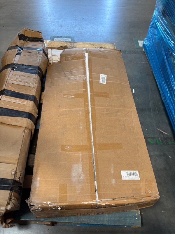 Photo 1 of LITTLE TREE Farmhouse Coffee Table, 47 Inches Wooden Rectangular Center Tables with Rounded Corners, Modern Coffee Tables Low Cocktail Tea Furniture for Living Room (Rustic Brown)