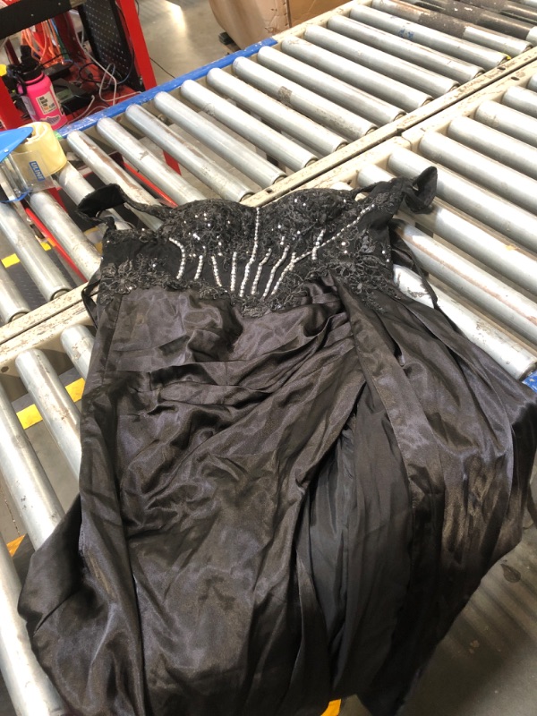 Photo 1 of ** SIMILAR, SEE LIVE PHOTO**
Off The Shoulder Long Prom Dress Petite Sequin Appliqued HOCO Dresses for Teens Mermaid Corset Party Maxi Train Dresses Size 10 Black