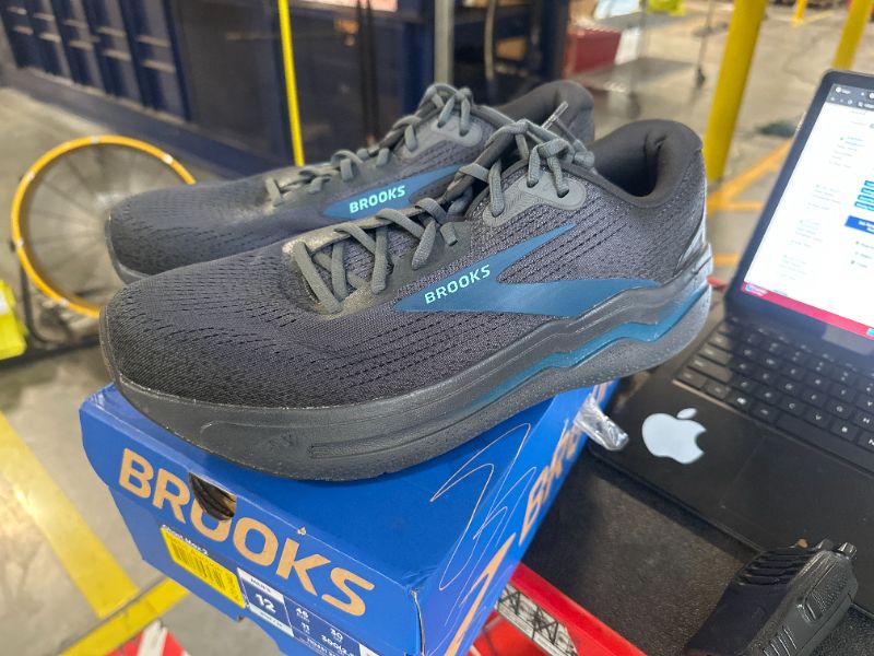 Photo 1 of [Some scuffing] Brooks Men’s Ghost Max 2 Neutral Running & Walking Shoe - Ebony/Cockatoo/Blue Sapphire - 12 Wide