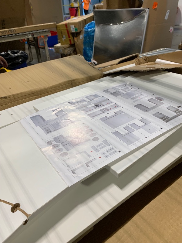 Photo 1 of * has a crack in one of the panels* Wakefit Vanity Desk with Mirror and Lights, 42'' Makeup Vanity with Power Outlet, Makeup Table with Drawers and Cabinet, 3 Lighting Modes Adjustable Brightness, for Bedroom, Dressing Room, White