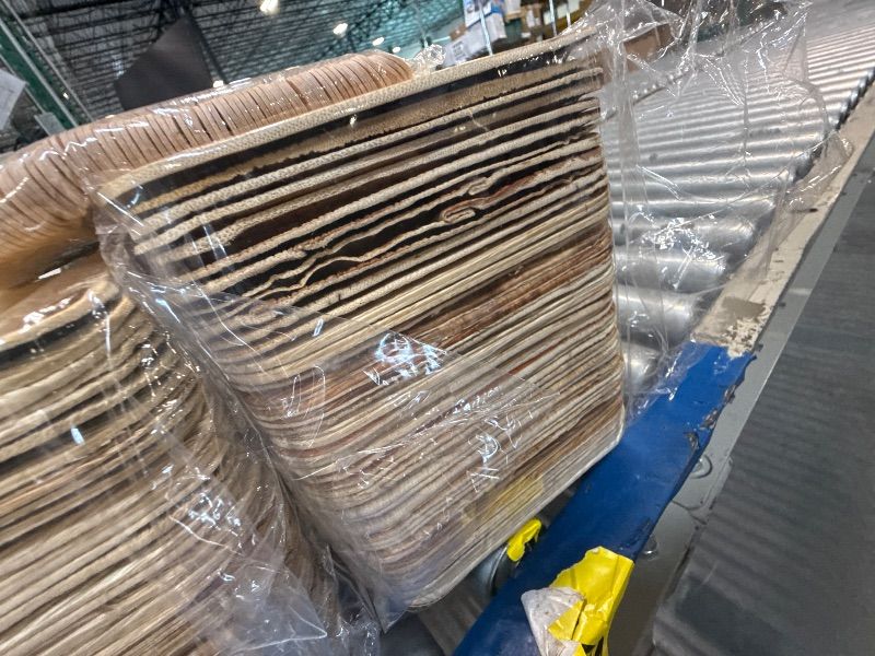 Photo 1 of [MINOR DAMAGE TO PERIMETER OF PLATES] Irenare 200 Pcs Palm Leaf Plates and Wooden Forks Set, 6 Inch Bamboo Square Disposable Party Plates Compostable Tableware for Appetizers Wedding Picnic Dessert BBQ Camping Events