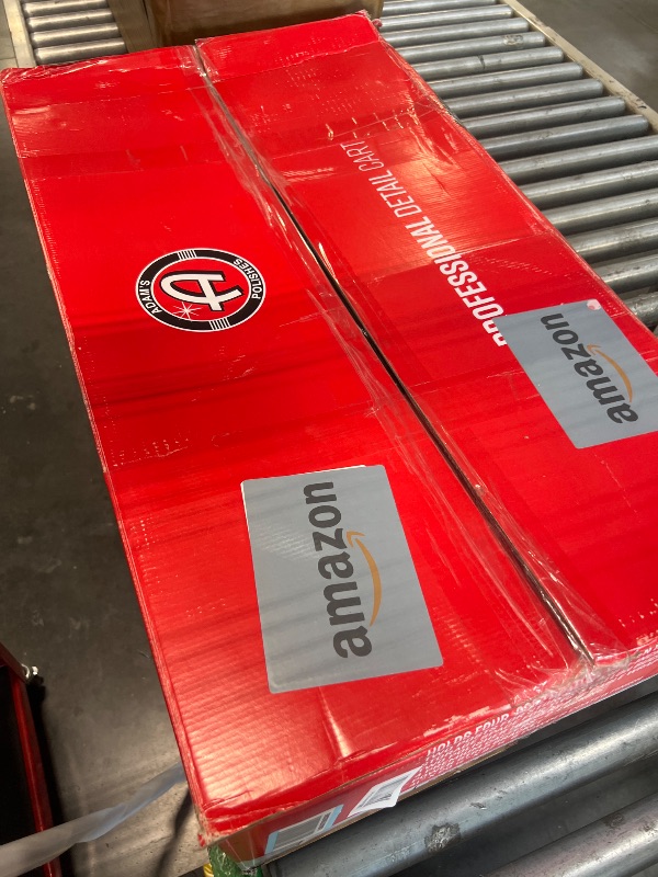 Photo 1 of ***MISSING HARDWARE***Adam's Polishes Professional Detail Cart Powder Coated Metal Car Detailing Cart for Garage | Storage Space, Rolling Premium Locking Casters, Polisher Holders, Heavy Duty Workshop, Detailers Garage