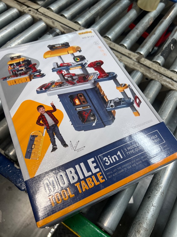 Photo 1 of ?3-in-1 Kids & Toddler Tool Bench with Working Electric Drill - Realistic Construction Toys Learning Set for Ages 2-6, Interactive Workshop Playset for Birthday & Christmas