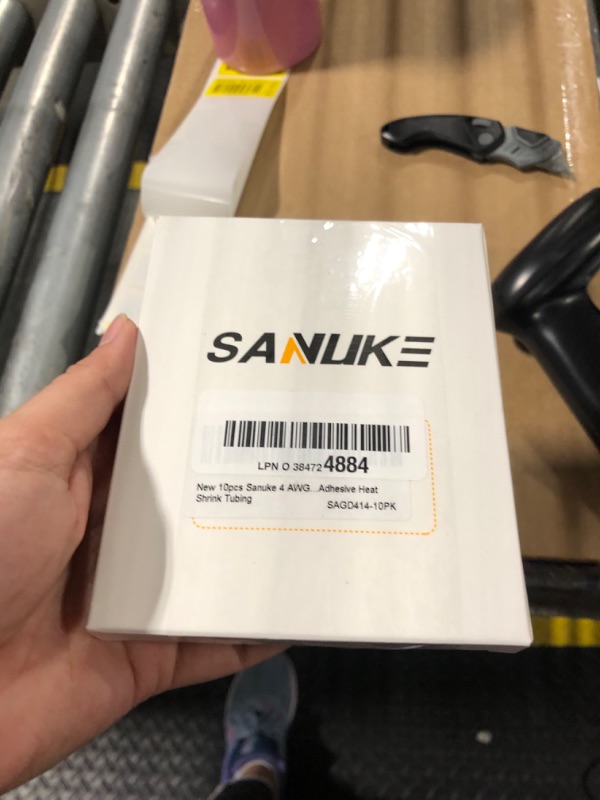 Photo 1 of 10pcs Sanuke 4 AWG - 1/4" Tinned Copper Wire Lugs Ring Terminals, Marine Grade Battery Cable Ends with 3:1 Dual Wall Adhesive Heat Shrink Tubing