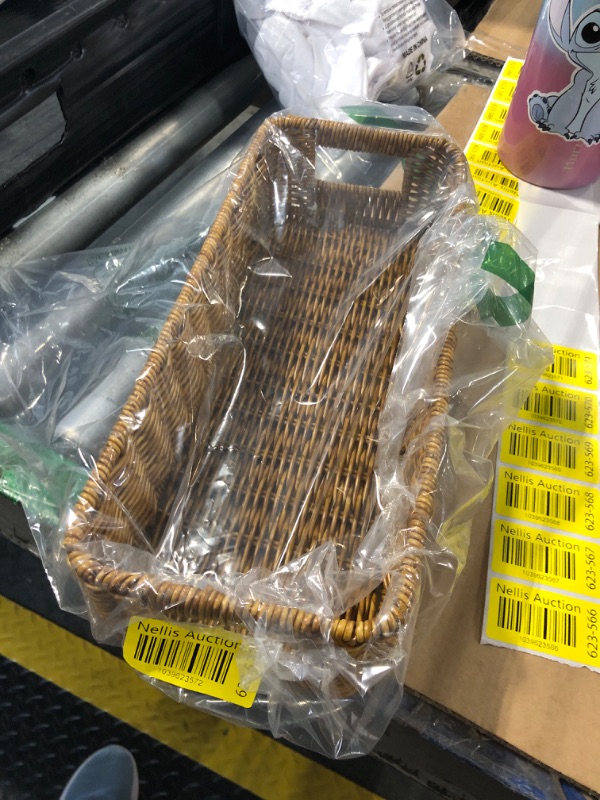 Photo 1 of ***1  PIECE MSSING***
ZAVOOS 2 Pack Toilet Tank Basket, Handwoven Rectangular Wicker Shelf Baskets for Organizing, Decorative Countertop Storage Bin with Built-in Handle for Bathroom Tank Top, Bedroom Closet