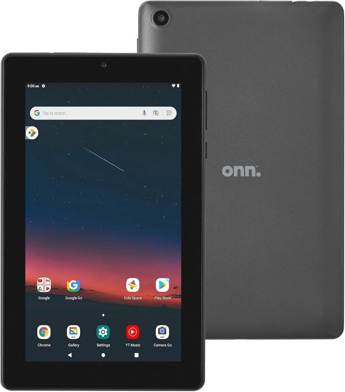 Photo 1 of (Refurbished) ONN Surf Gen 3 8" Tablet, Android 11 (Go Edition), 2GB RAM, 32GB Storage, 2.0 GHz Quad-Core Processor, 2MP Rear & Front Cameras, Charcoal