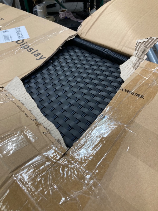 Photo 1 of YITAHOME Outdoor Storage Cabinet, Weather-proof Rattan Bar Table with Two Doors, Adjustable Shelves & Foldable Drawer, Wicker Patio Storage Box for Outdoor Cushions, Pool Tool and Garden Tools - Black