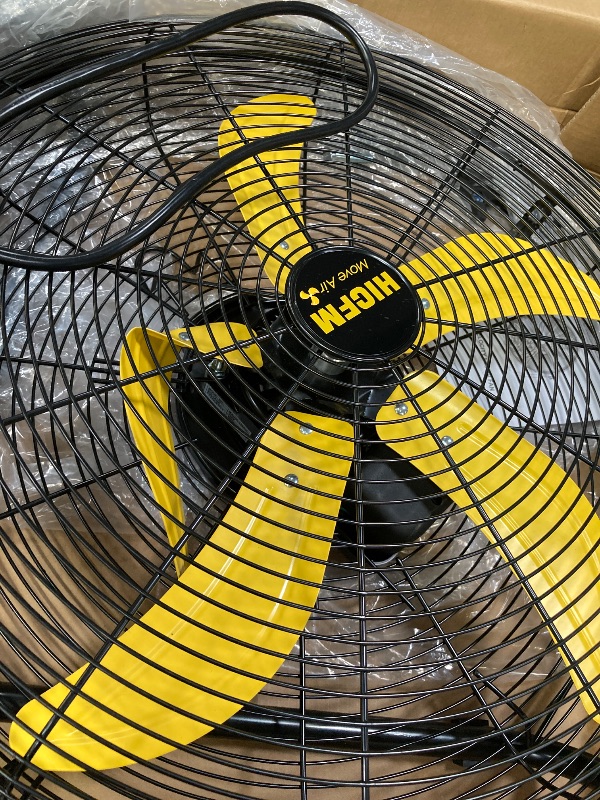 Photo 1 of 20-inch High Velocity Metal Floor Fan, 3-Speed Powerful Cooling 360° Adjustable Tilting Head - UL Liste