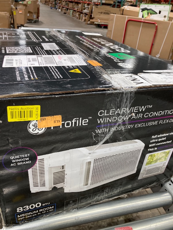 Photo 1 of Profile AHTT08BC Clearview Window Air Conditioner Unit U-Shaped Adjustable Depth, Energy Efficient Cooling up to 350 sq ft, Ultra Quiet, Smart Home Capable, Includes Remote, 8300 BTU, White