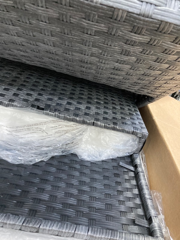 Photo 1 of ***PARTS ONLY***
Shintenchi 7 Pieces Outdoor Patio Sectional Sofa Couch, Silver Gray PE Wicker Furniture Conversation Sets with Washable Cushions & Glass Coffee Table for Garden, Poolside, Backyard (Aegean Blue)