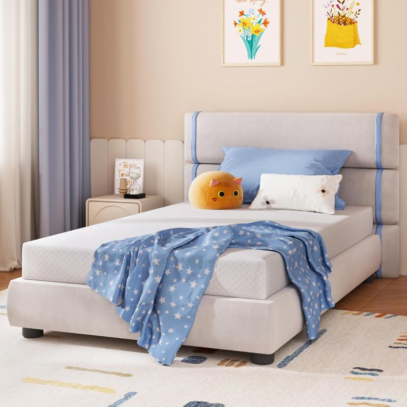 Photo 1 of  Inch Twin Mattress, Twin Mattress for Kids, Medium Firm Twin Bed Mattress, Cool to Sleep and Pressure Relief, Certipur-Us Certified, Memory Foam Mattress, Twin Size Mattress in a Box?5 Inch