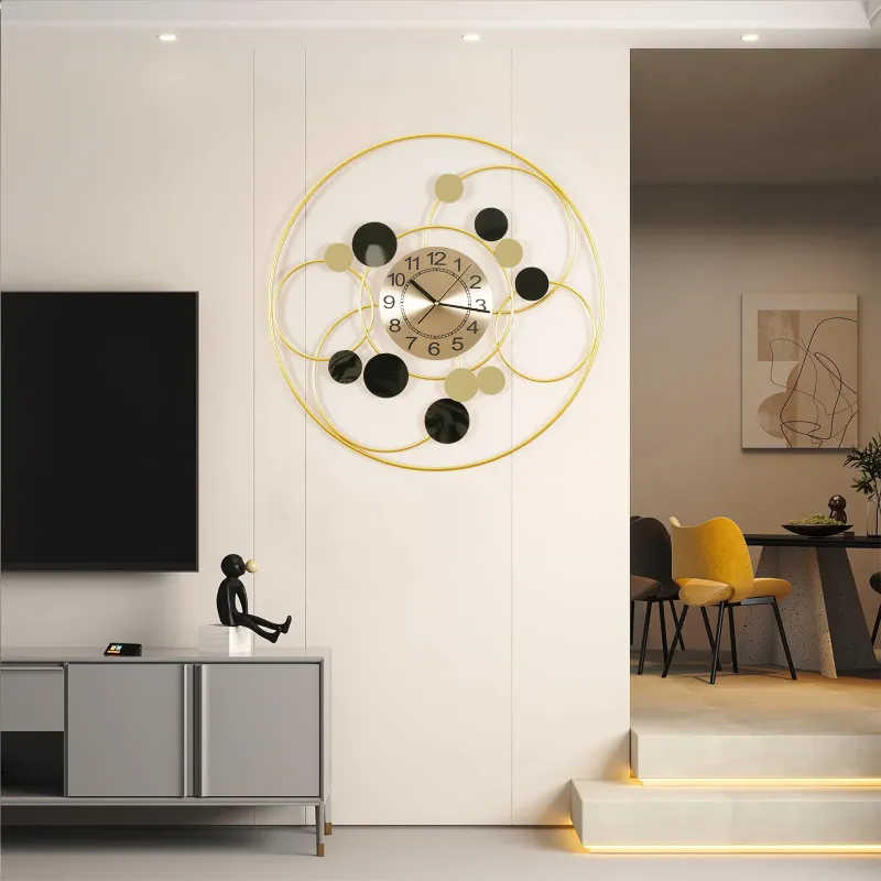 Photo 1 of 24" Large 3D Morden Wall Clock Battery Operated Metal Clock Watch Silent Non-Ticking for Home Living Room Bedroom Office Art Creative Decor
