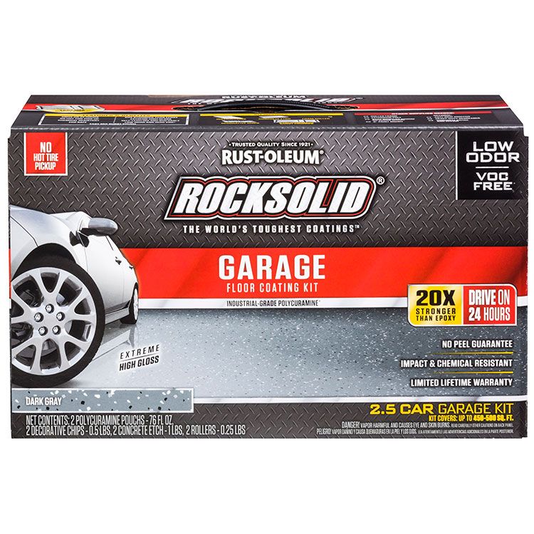 Photo 1 of ***ONE BAG IS OPENED**180 Oz. Dark Gray Polycuramine 2.5 Car Garage Floor Kit
