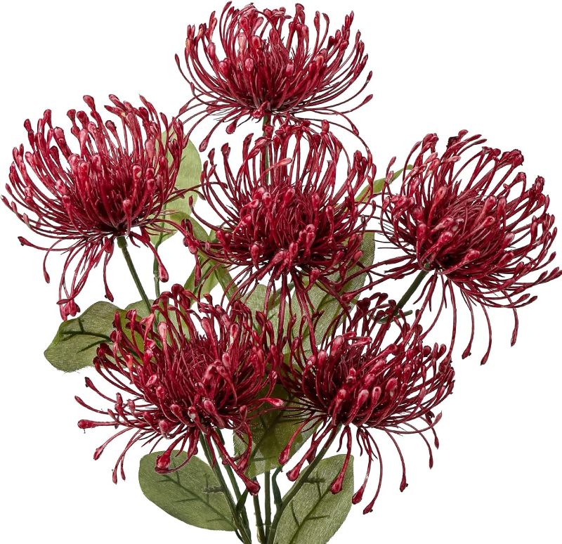 Photo 1 of  Red Artificial Mums Flowers Faux Chrysanthemum Flowers