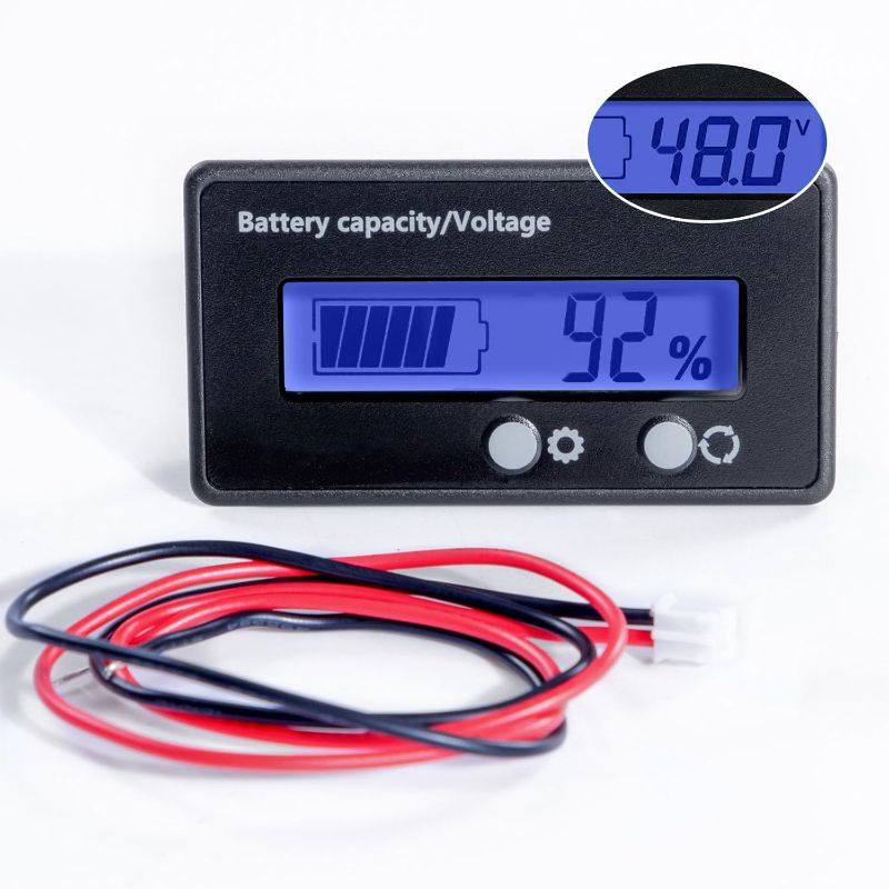 Photo 1 of 48V Battery Meter - 10-100V Golf Cart Battery Gauge, DC 12V-84V Voltage Indicator for Acid & Lithium Ion Batteries