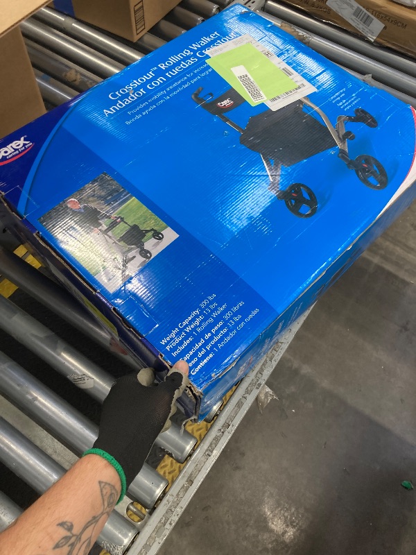 Photo 1 of Carex Foldable Rolling Walker for Seniors, Comes with Storage Bag, 300 lb Capacity, Black