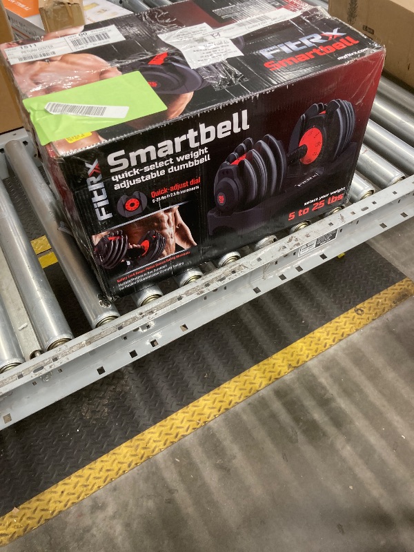 Photo 1 of ***ONLY ONE**FitRx SmartBell 2-Pack, Two 25lbs. Quick-Select 9 in 1 Adjustable Dumbbell for Home Gym, 5-25lbs. Weight in 2.5lbs Increments