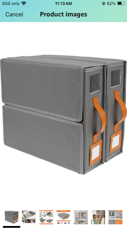 Photo 1 of 2Pcs Bed Sheet Organizer Oxford Cloth Bedding Organizer with Clear Window Practical Bed Sheet Storage Box Foldable Bedding Storage Box for Pillow Case Blanket Sheet Quilt